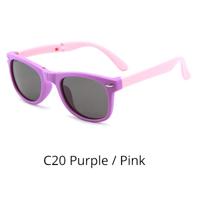 C20 Purple - Pink Ralferty складные очки Детские поляризованные небьющиеся TR90 Рамки для мальчиков и девочек детские солнцезащитные очки UV400 очки Детские тени K8213 - Цвет линз: C20 Purple - Pink