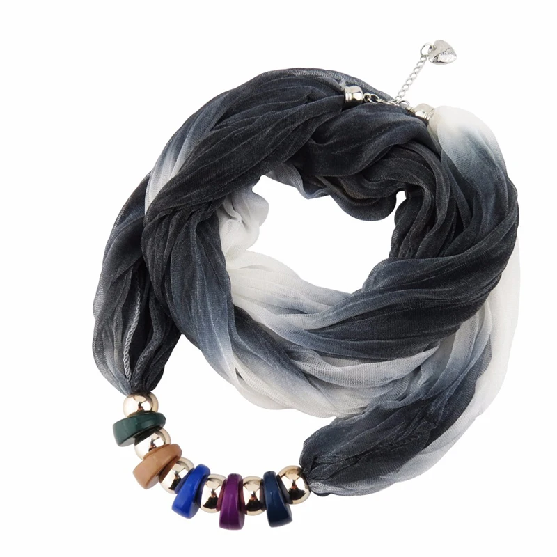 RUNMEIFA шарф с подвесками градиентный цвет полиэстер новый стиль шелк