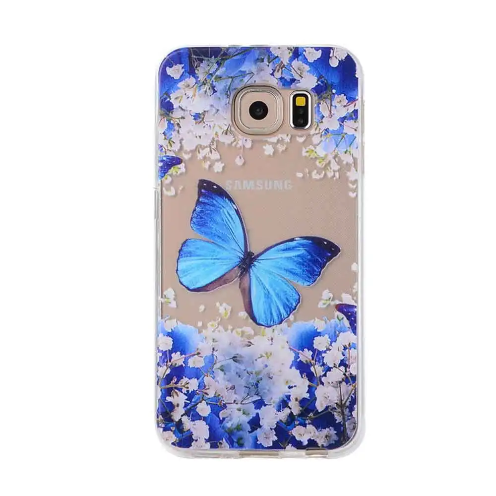 Soft Clear TPU Phone Cases For SamSung Galaxy S6 S7 Edge S8 PLUS Silicone Back Cover Case Coque Floral Cat Flower lace |