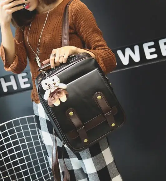 Women Backpack Female Brand Back Pack College Style Leather Backpack School Backpacks Vintage Student Schoolbag Retro Rucksack