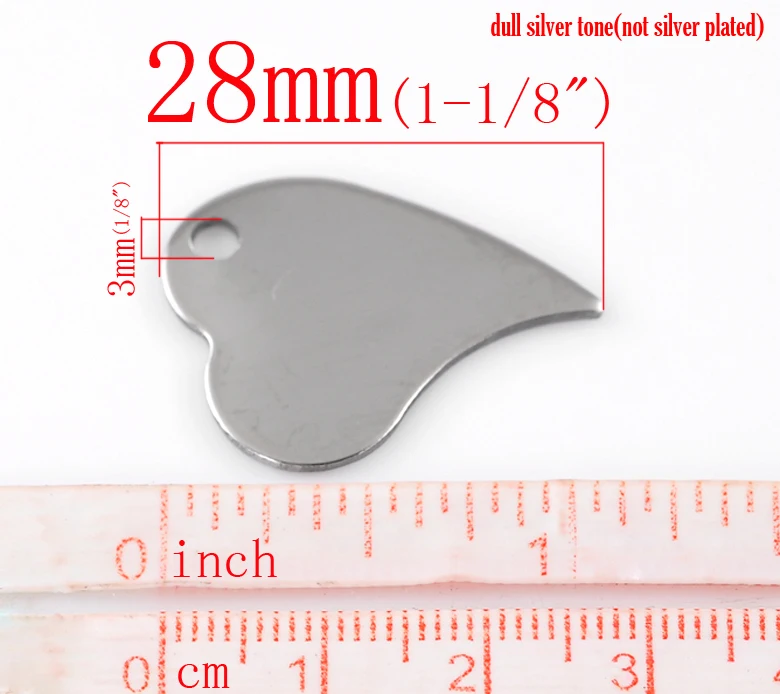28mmx21mm 10pcs FUNIQUE новое ожерелье подвеска 50 шт Серебряный цвет из нержавеющей стали Сердце Подвески для изготовления женщин мужчин ювелирные изделия 11 мм x 10 мм - Окраска металла: 28mmx21mm 10pcs