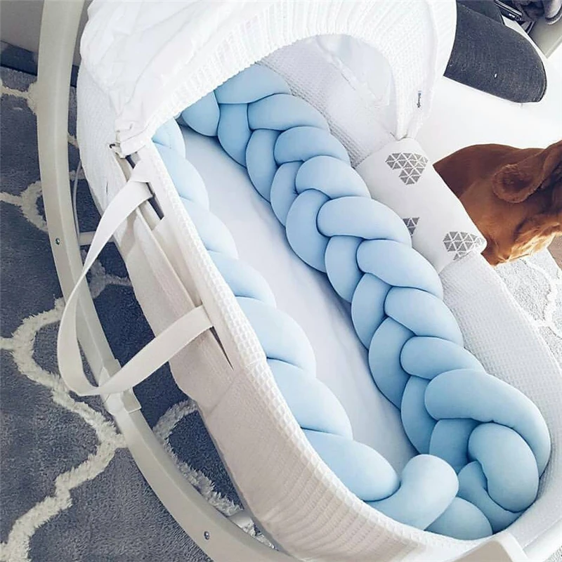 

1M/2M Baby Handmade Nodic Knot Newborn Bed Bumper Long Knotted Braid Pillow Baby Bed Bumper Knot Crib Infant Room Decor
