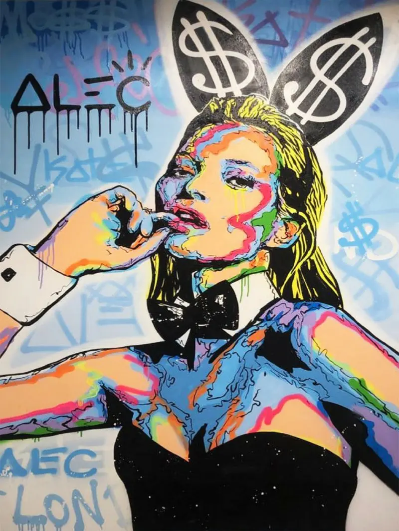 AM005 Alec Monopolyingly Ричи Скрудж долларов холст живопись плакаты граффити принты настенные уличные художественные картины для декора гостиной - Цвет: AM005