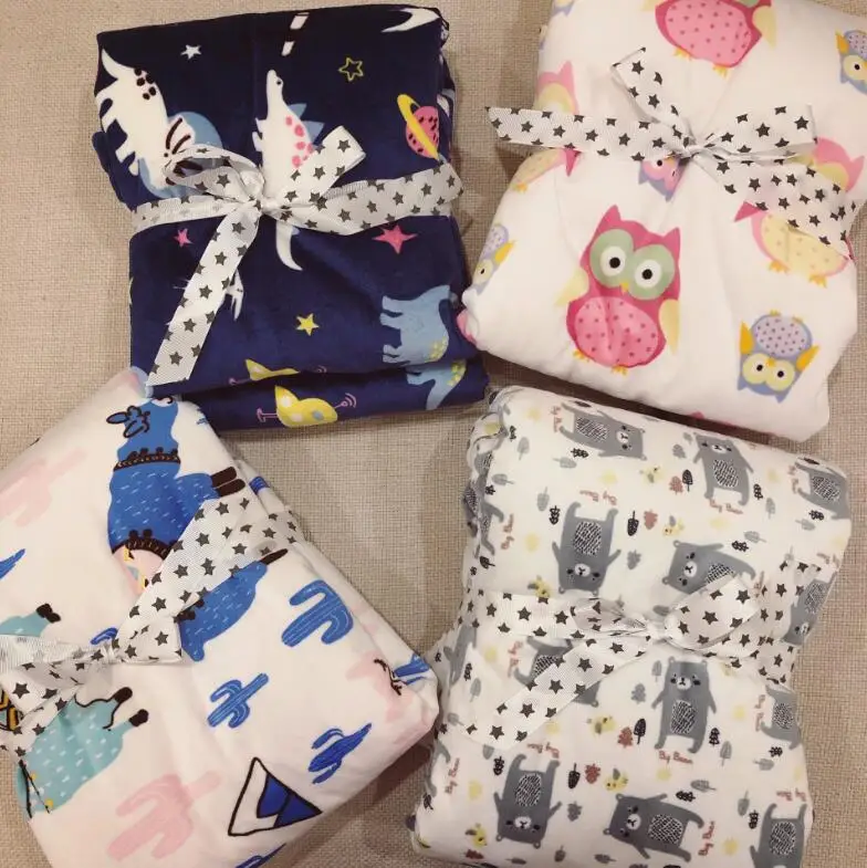 Мультяшное детское одеяло s уплотненный двухслойный флис младенческое Пеленание