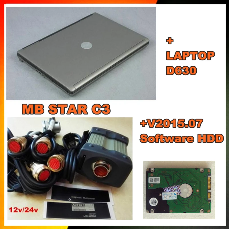 12/24 в mb star c3 с программным обеспечением hdd d630 ноутбук ram 4g полный набор