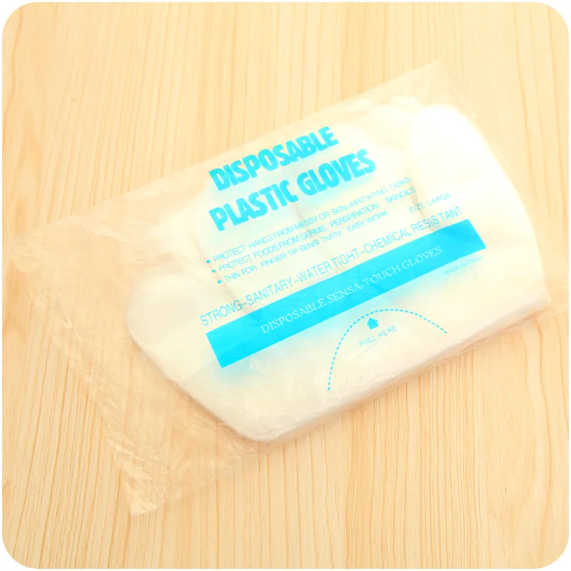 Толстые прозрачные однократные перчатки для здоровья из пищевой тонкой пленки