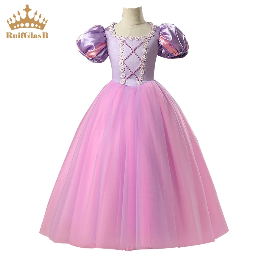 Ruifglasb girl party dress Princess raiponce vestido infantil rapunzel ball gown dresses aniversario prenses elbise costume | Детская