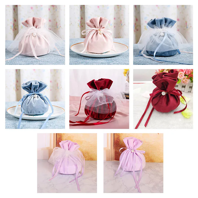 

10pcs/set Party Drawstring Gift Bag Jewelry Pouch for Favor Wedding Decoration Candy Bags Pocket