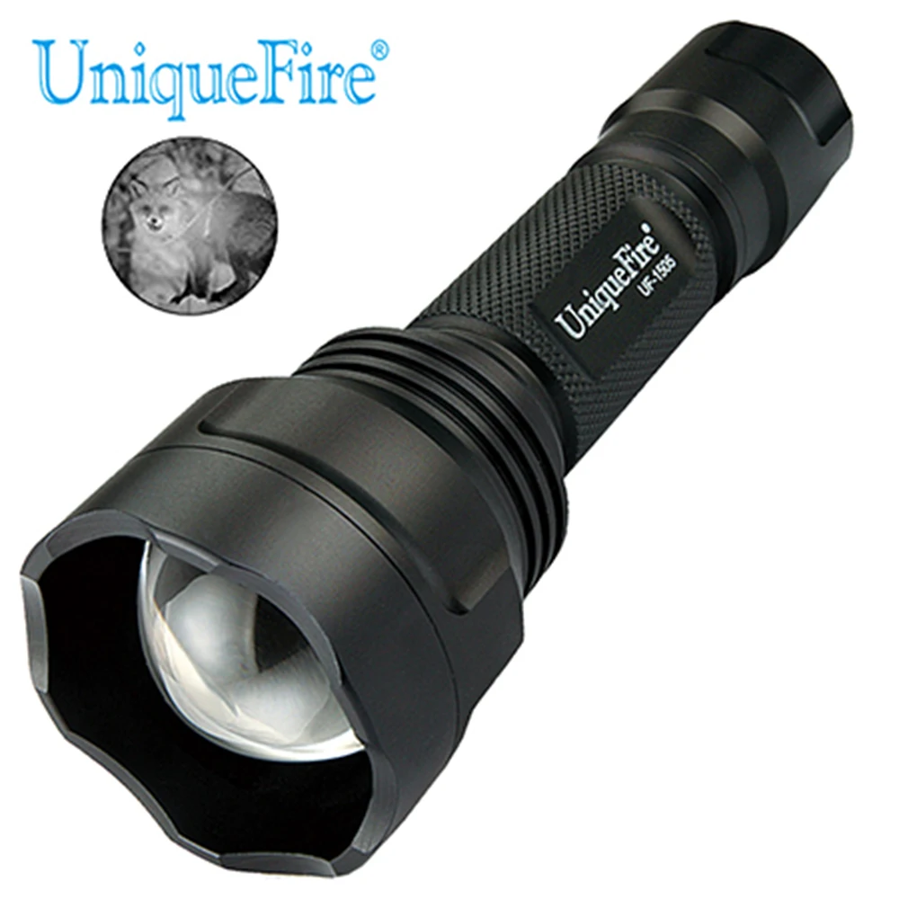 UniqueFire 1505 850NM ИК светодиодный фонарик 3 режима 38 мм выпуклая линза зум фокус
