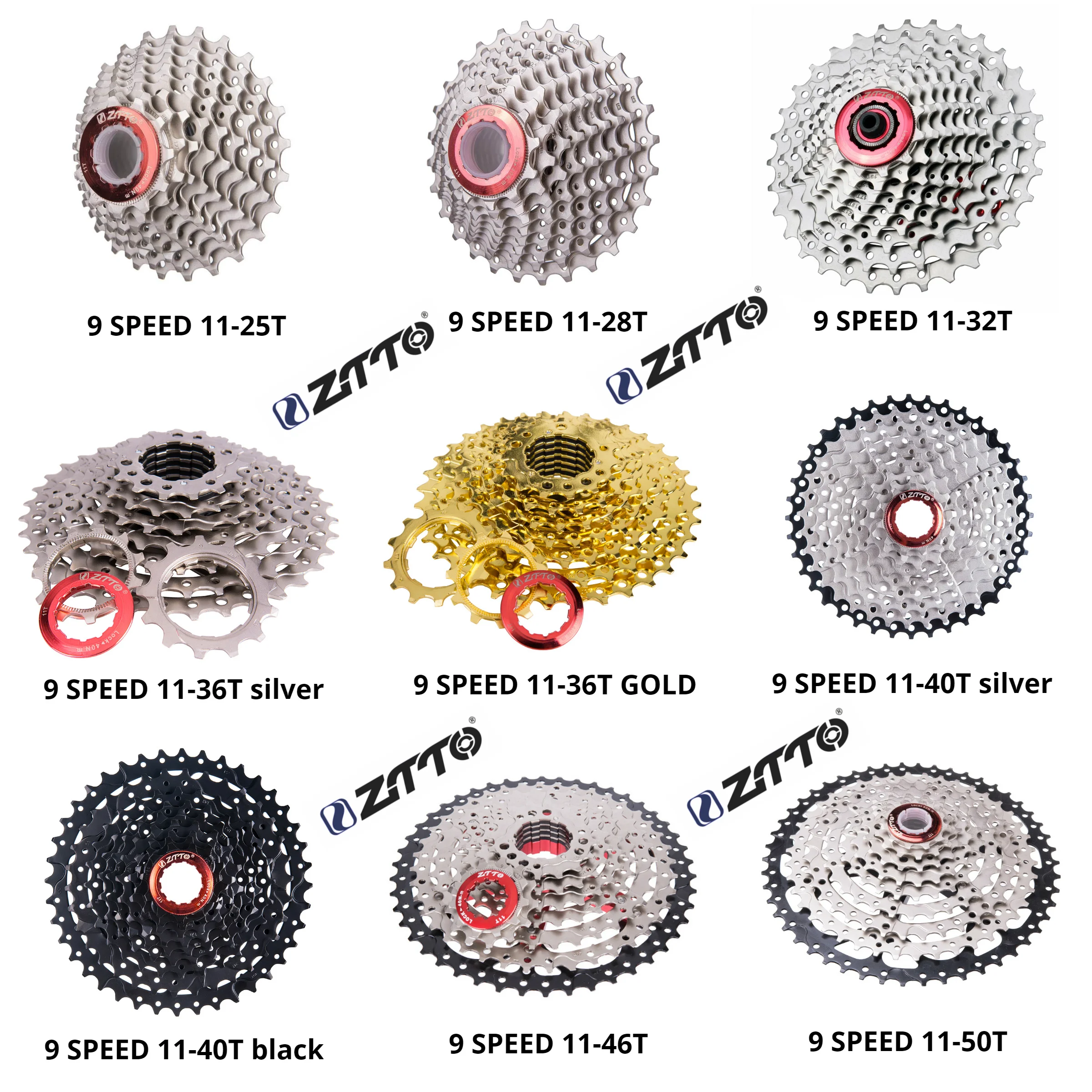 Велосипедная кассета ZTTO 9 скоростей 11 25T/28T/32T/36T/40T/46T/50T|Храповик велосипеда| |