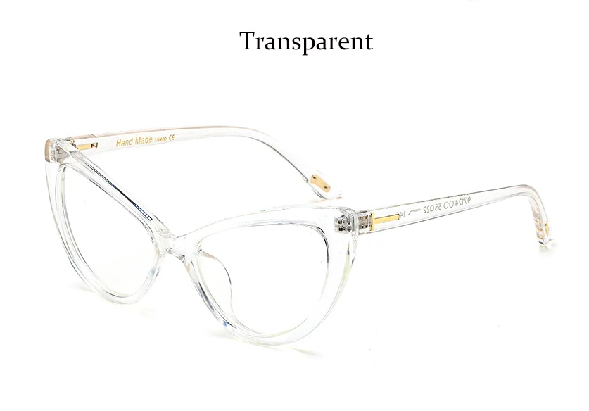 Transparent Женские очки, прозрачные, модные, кошачий глаз, оправа, прозрачные линзы, очки, оправа для женщин, оптическая оправа для очков - Цвет оправы: Transparent