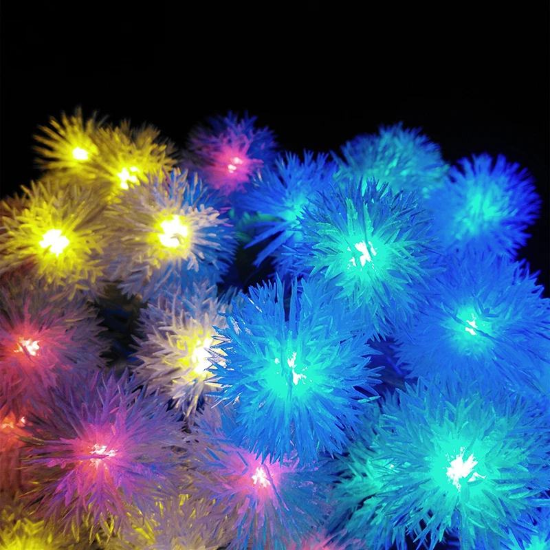 YIYANG Snowball RGB светодиодная гирлянда снежные хлопья огни батарея Вечеринка