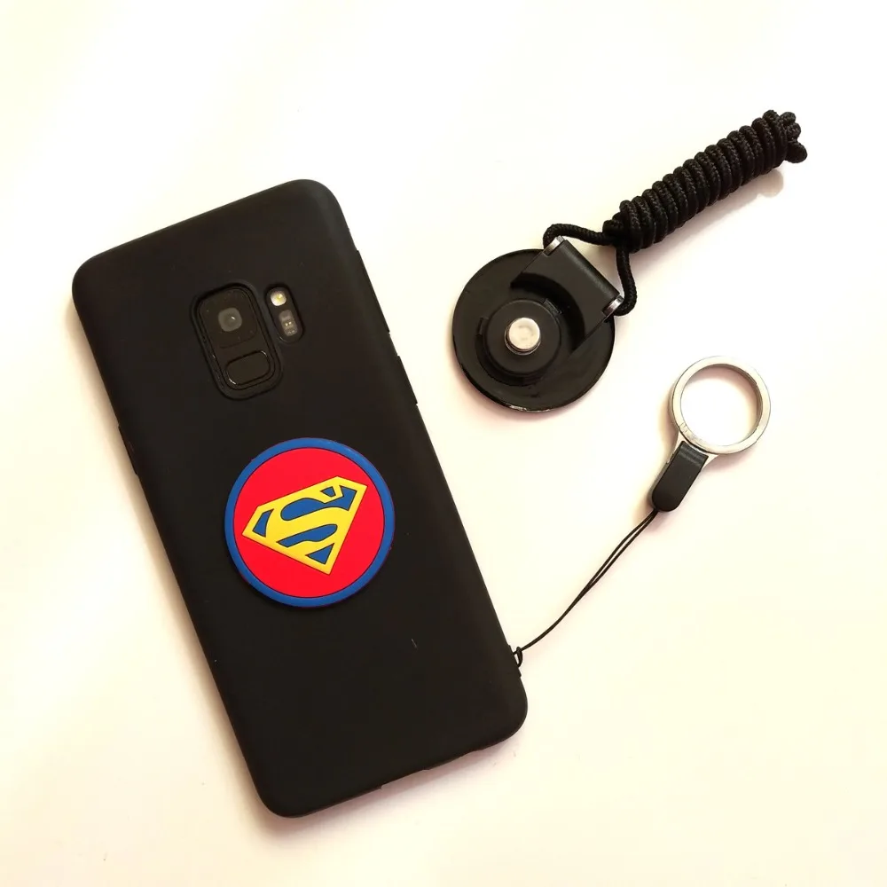 For Samsung Galaxy Note10 Pro Note9 Note8 Note5 Back Cover Cartoon The Marvel Avengers Soft Silicone Black Phone Case + Lanyard |