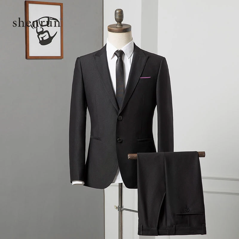 Мужской деловой костюм ShenRun 2019 облегающие мужские костюмы пиджак и брюки