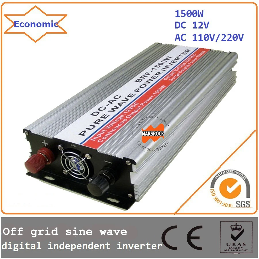 1500 Вт 12/24Vdc 110/220Vac 50/60 Гц решетки синусоидальный инвертор цифровой независимый с