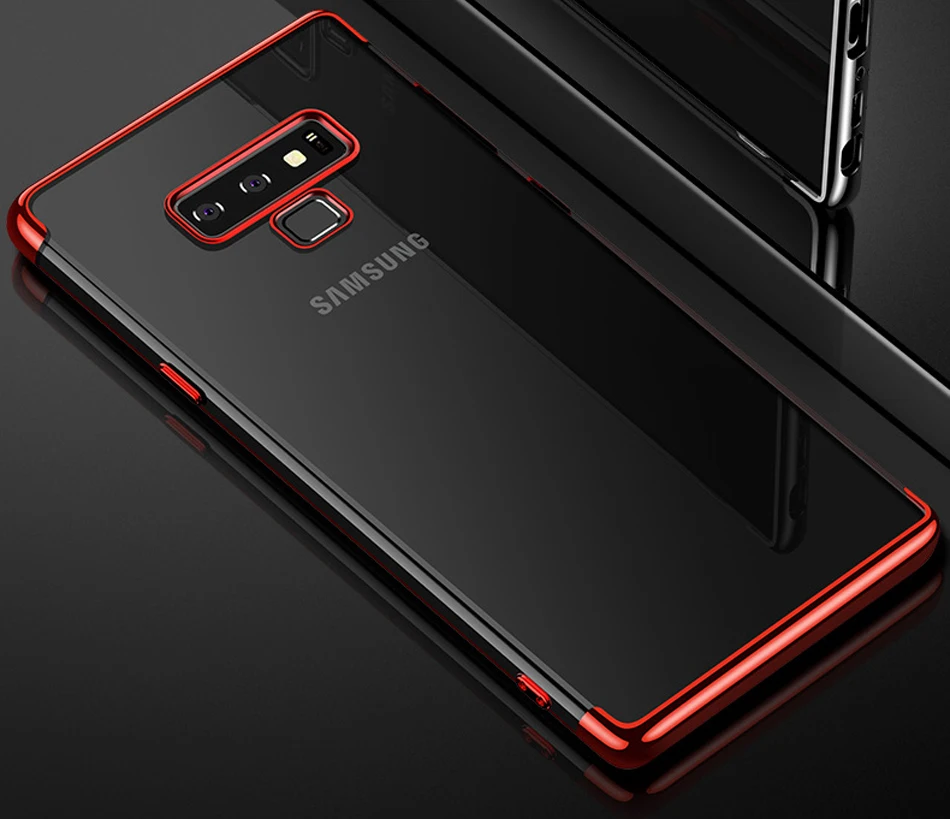 ITEUU ТПУ прозрачный гальванический чехол для телефона samsung Galaxy Note 9 Чехлы мягкая прозрачная задняя крышка роскошный