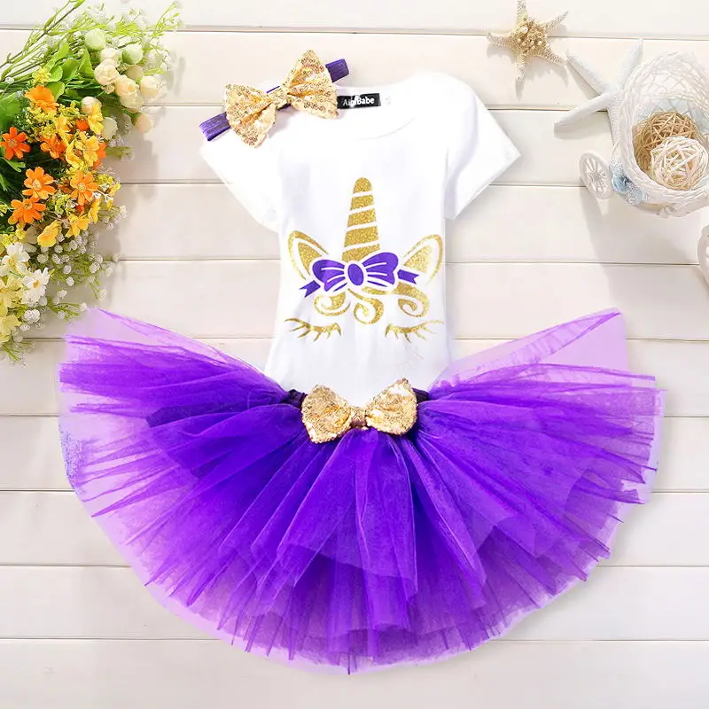 Dress 9 Единорог платье для маленьких девочек одежда для маленьких принцесс в возрасте 1 года платье для дня рождения Рождественская Одежда для младенцев, платье на крестины, Костюмы - Цвет: Dress 9