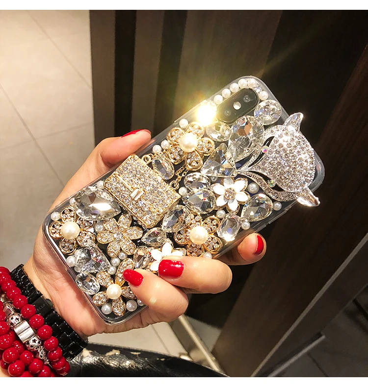 Luxury Diamond Phone Cover Case For Samsung Galaxy Note 9 8 7 5 C10 C9 Pro C7 Soft Back Cases |