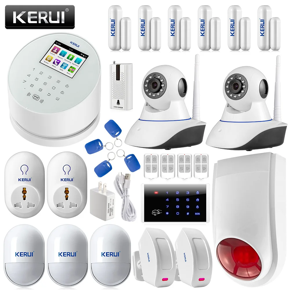 Интеллигентая (ый) KERUI W2 удаленное управление с помощью приложения wifi GSM PSTN линия