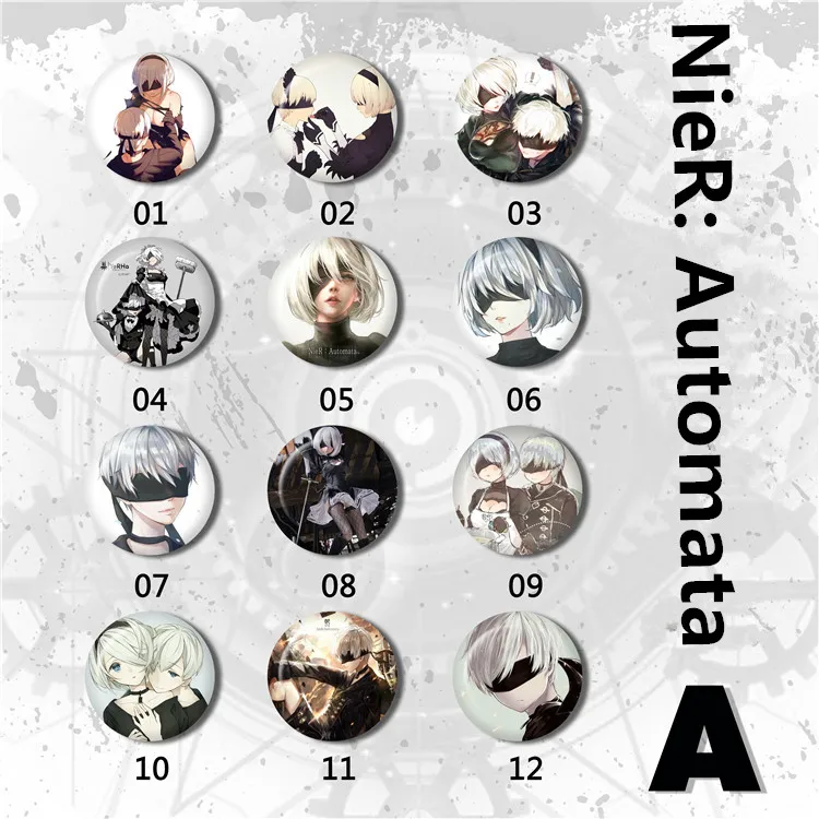 12 шт./лот NieR: Automata игрушечная брошь значок NieR игрушечные булавки 58 мм 75 мм|Игровые