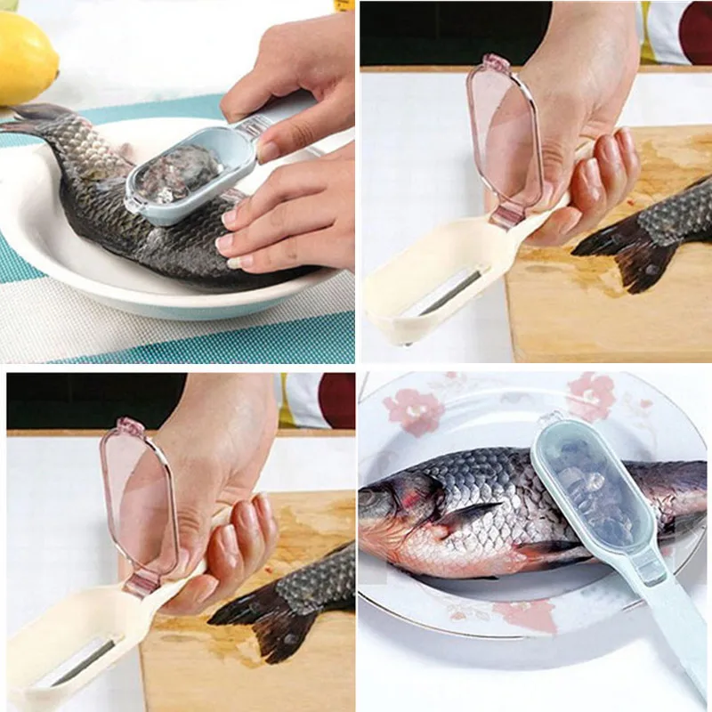 Скребок FHEAL Fish Scale практичный легко царапает весы с крышкой домашние кухонные