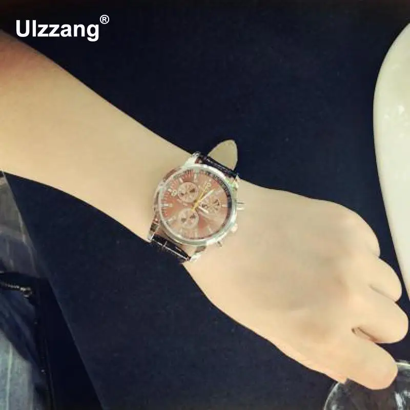 Часы мужские модные кварцевые аналоговые из искусственной кожи с синим лучем|watch