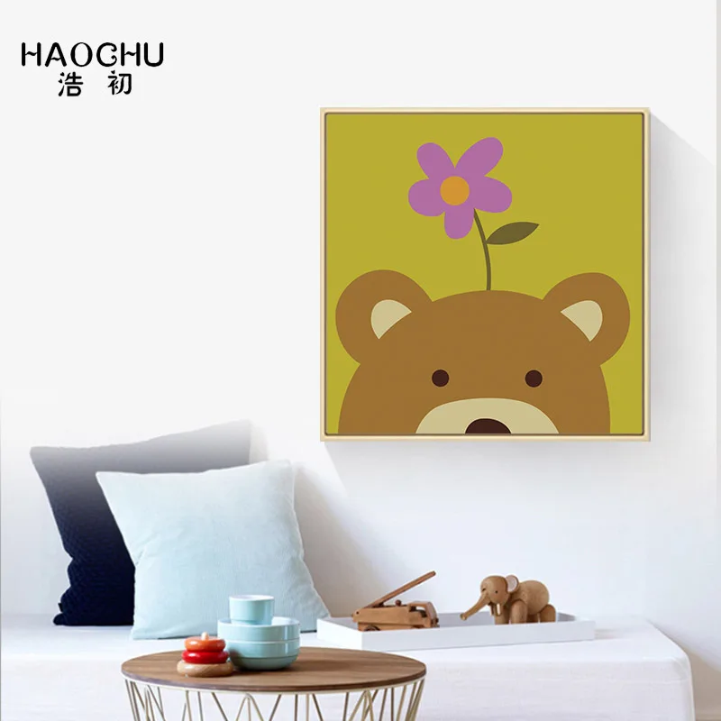 HAOCHU Современная мультяшная животная Тигр спальня настенная декоративная
