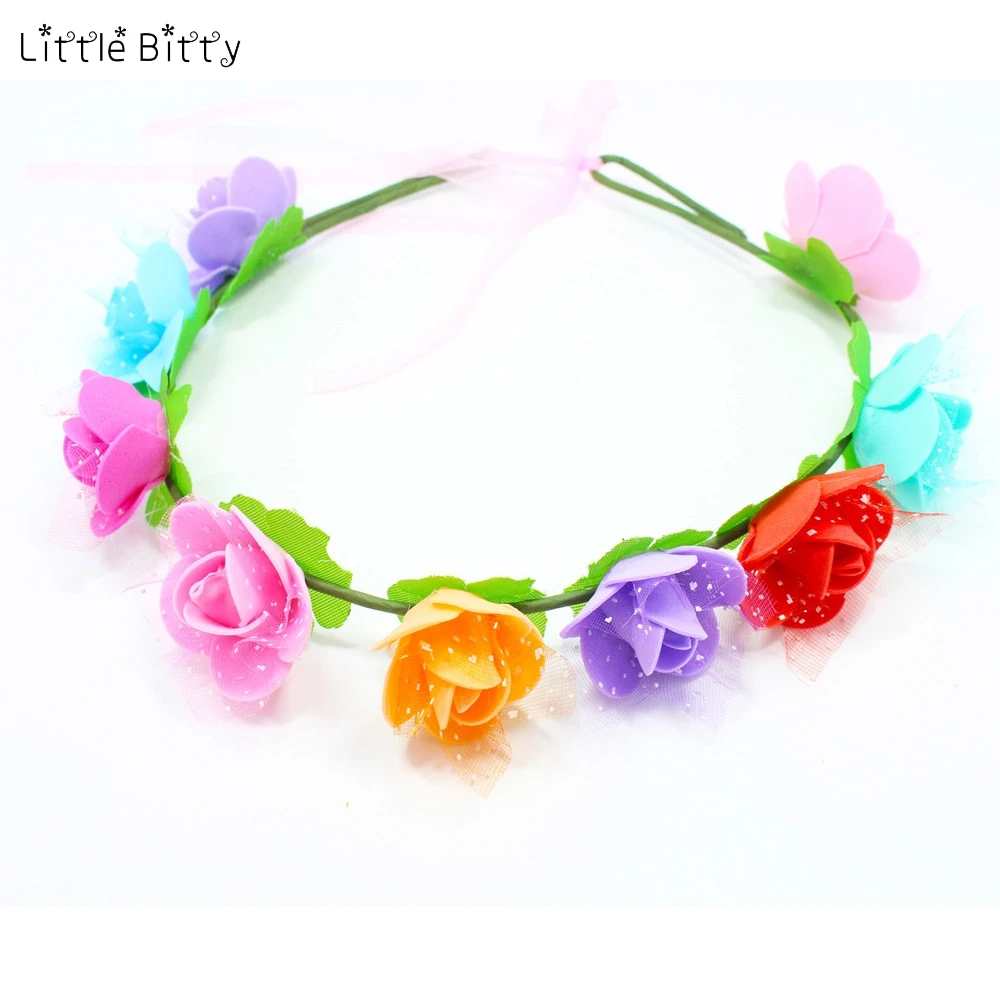 Hairband Рождественское кружевное платье с цветочной вышивкой для девочек; Детские платья для девочек; вечерние платья принцессы; сезон осень-зима; детская свадебная одежда; От 3 до 8 лет - Цвет: Hairband