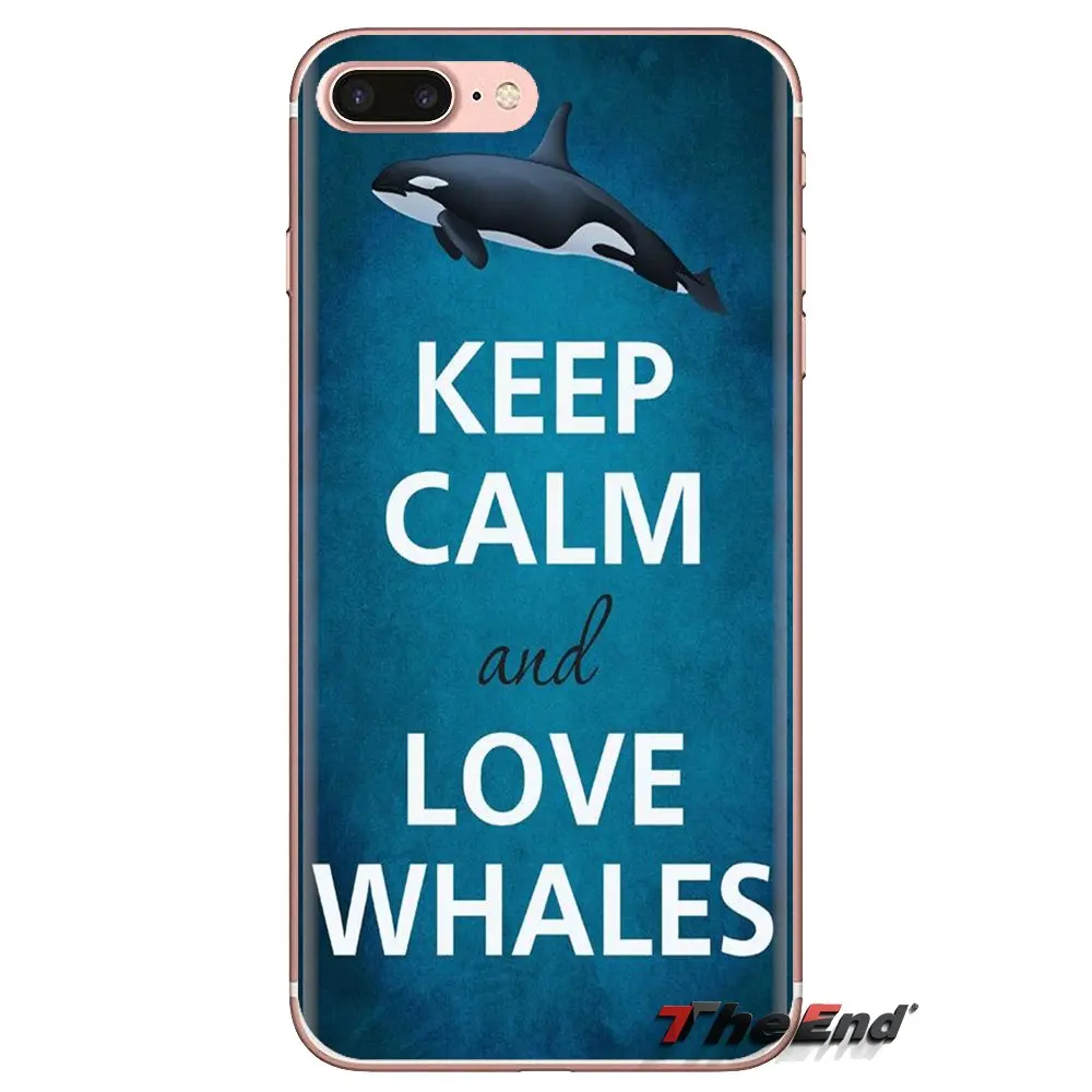 Keep Calm and Love Whales Голубое Прозрачное мягкое покрытие кожи для iPod Touch Apple iPhone 4 4S 5 5S SE 5C 6