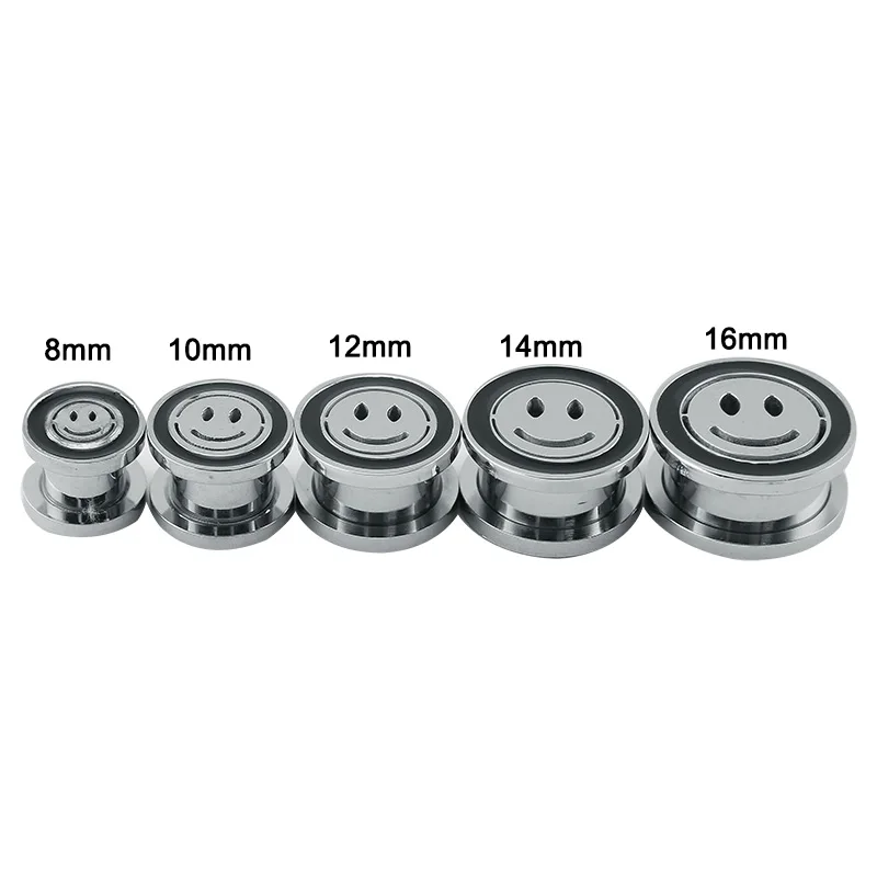 2 шт./лот затычки для ушей со смайликом из нержавеющей стали туннели плоти модные