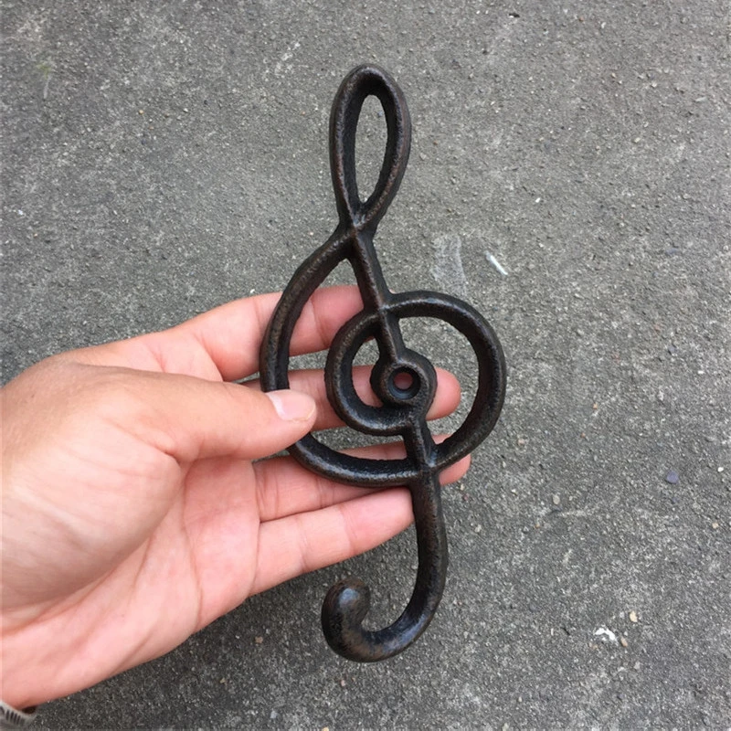 Музыкальная заметка Clef металлическая чугунная настенная вешалка с крючком для кухни винтажная вешалка для шляп и сумок Органайзер держатель домашний магазин Настенный декор