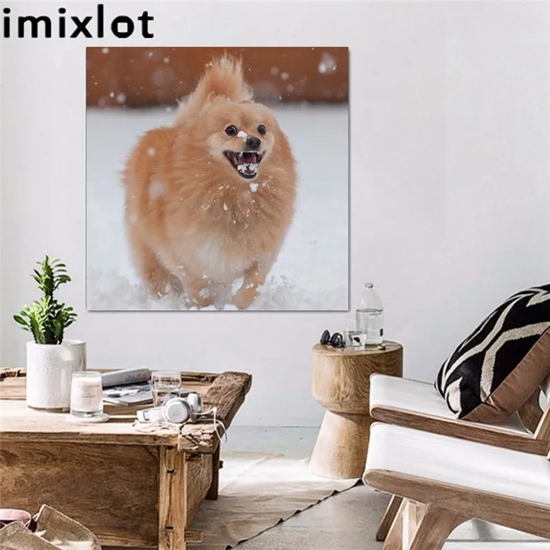 Imixlot животные милая собака на холсте живопись каллиграфия декоративные картины