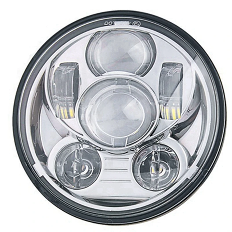 5.75 inch Motorcycle Headlight Samlight 45w DOT LED Headlamp Chrome Hi Low Beam with Bulb for Motorcycles Dyna |