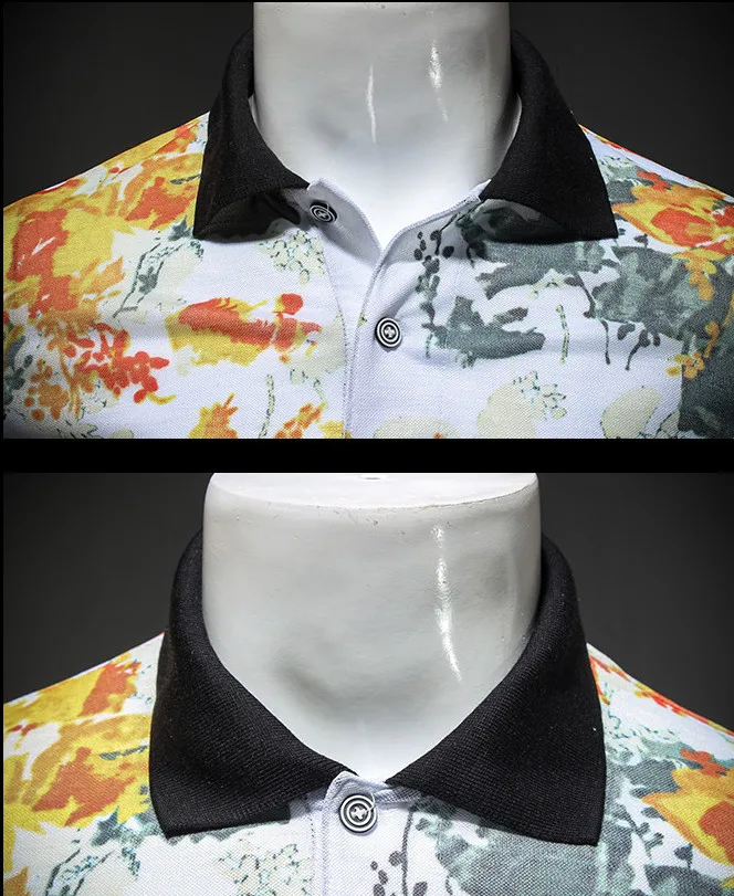 2017 Новый Дизайн мужская Мода Полосатый Лоскутная рубашки поло Мужчины С Коротким