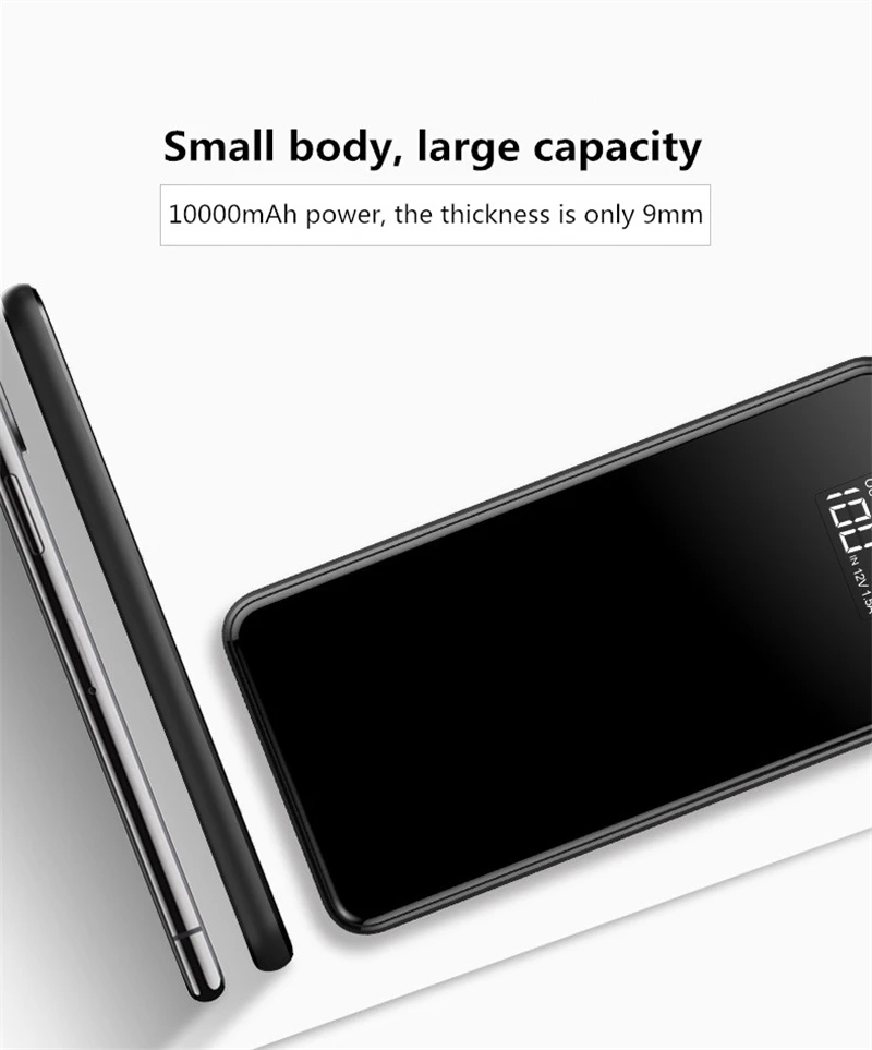 ZKFYS внешний аккумулятор 10000 мАч Внешний аккумулятор USB для iPhone 6 6s 7 8 10 iPad samsung LG Xiaomi huawei sony Nokia