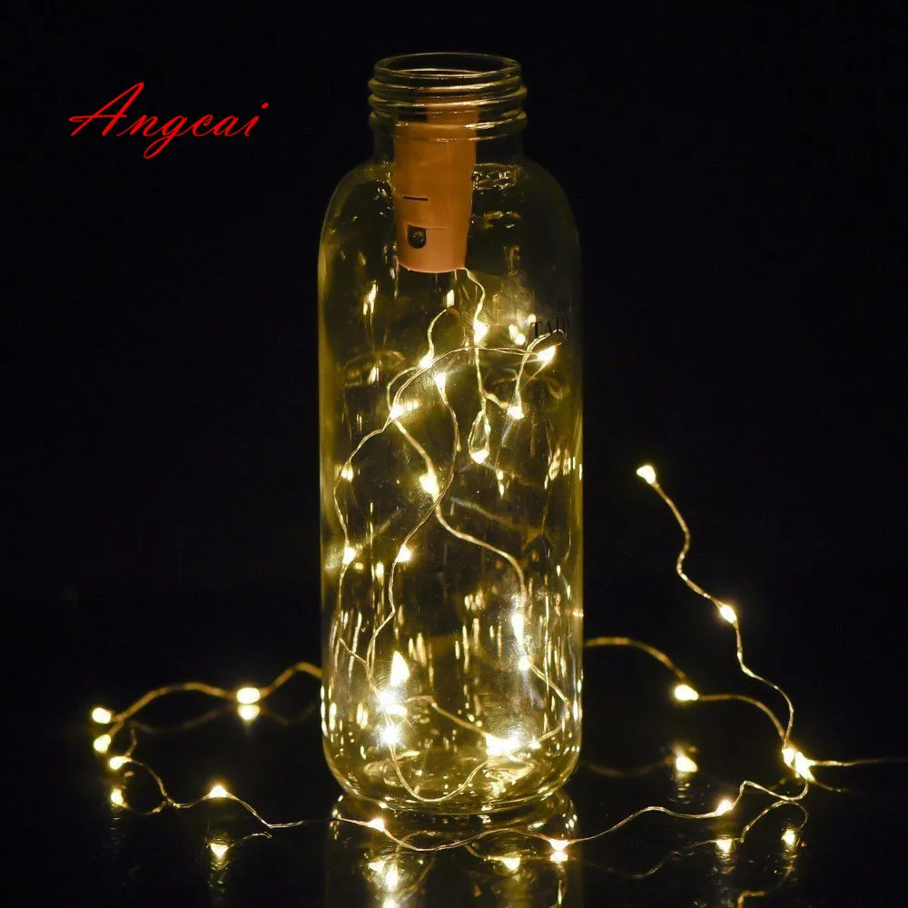 Новая одежда для маленькой девочки 2 м 20LED Батарея питание бутылки вина Spark