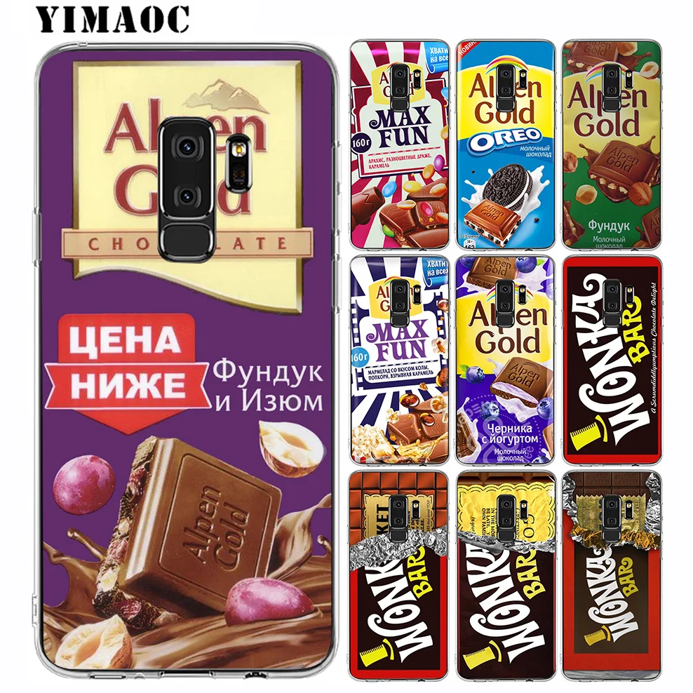 Alpen с изображением шоколада wonka Бар Мягкий силиконовый чехол для samsung Galaxy A5 A6 плюс