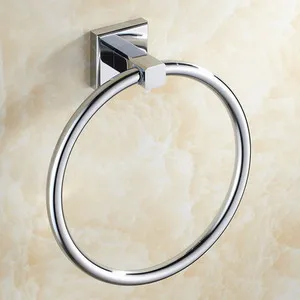 towel ring Хромированный Твердый латунный набор аксессуаров для ванной, Европейский квадратный набор аксессуаров для ванной, хорошее качество, Товары для ванной - Цвет: towel ring