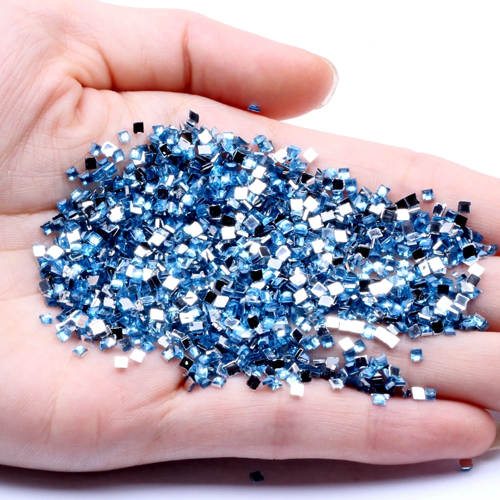 14 aquamarine Квадратные 5 г 1500 шт Акриловые стразы с плоской задней стороной для дизайна ногтей DIY рукоделие Изготовление ювелирных изделий для ноутбука Свадебные платья украшения - Цвет: 14 aquamarine