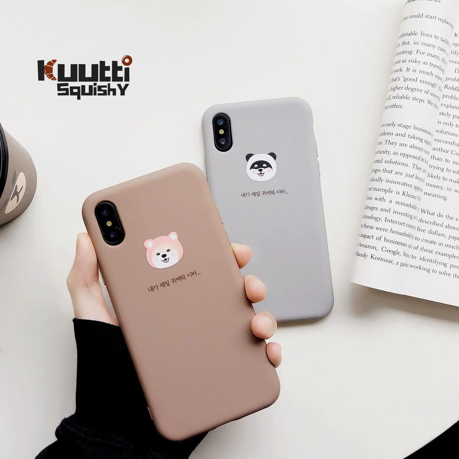Kuutti Squishy Милый Панда собака Корейская пара силиконовые чехлы для телефонов iPhone 7