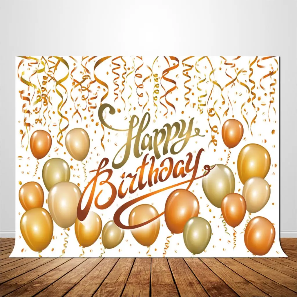 

Birthday photo backdrop for Baby Kids Pictures Studio Photography Vinyl Background Stage Balloons and Ribbons XT-7398