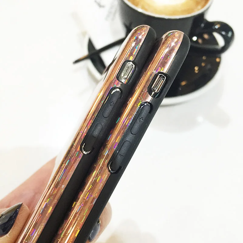 Boucho Blu-ray Glossy Phone Case For iphone X 6 6S 7 8 Plus Colorful Wave Point Back Cover Cute Cartoon Cases |