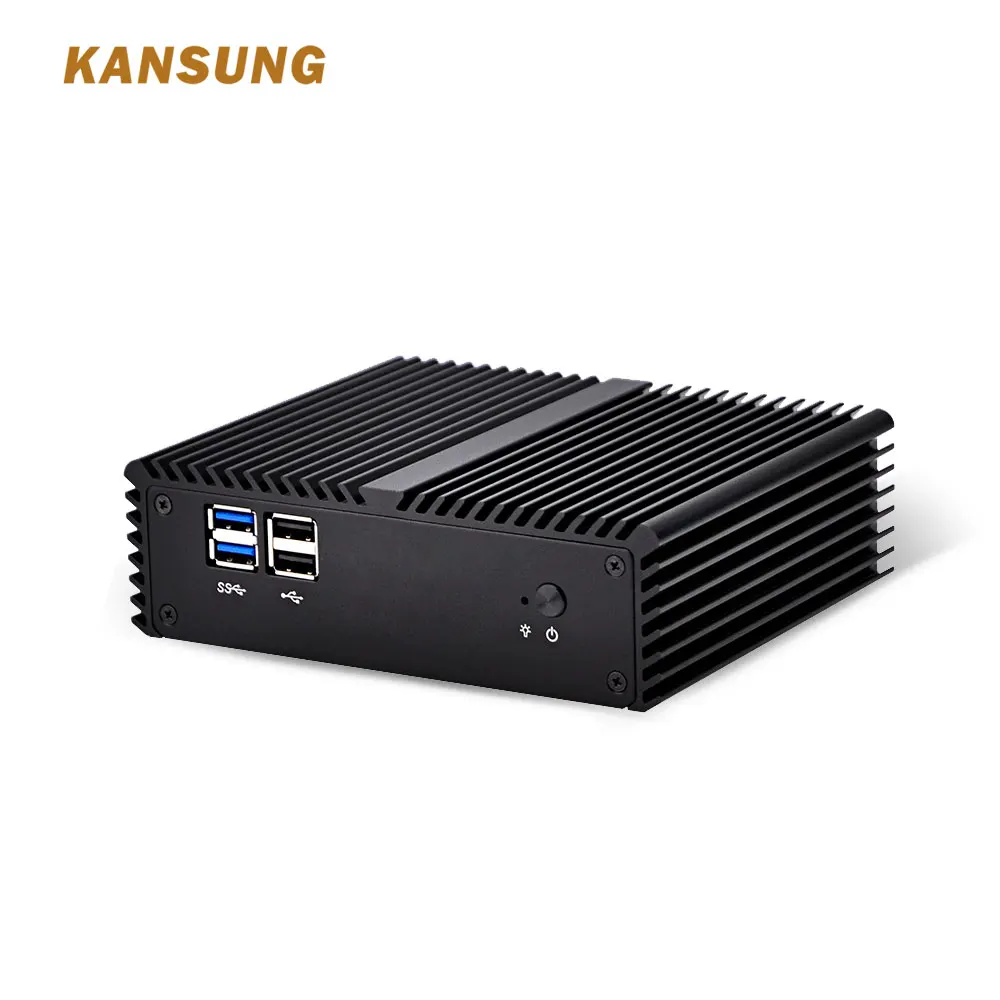 Дешевые мини ПК Barebone системы Linux Windows безвентиляторные настольные компьютеры 2 Lan
