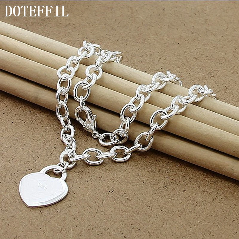 925 штампованные Серебряный Цепочки и ожерелья изделия женщина карты с сердцем