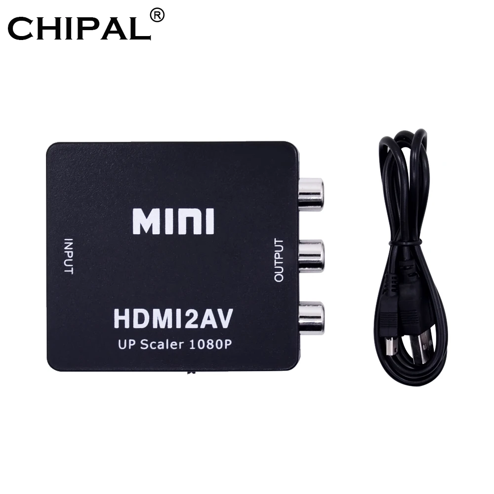 Адаптер преобразователь CHIPAL HDMI в AV HD видео RCA AV/CVSB L/R 1080P HDMI2AV поддержка NTSC