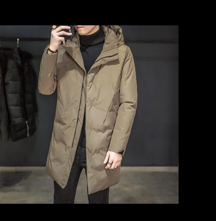 Новинка, зимние мужские парки, длинные пальто, L-5XL пальто с капюшоном, мужские уплотненные куртки на молнии, Мужская парка, Повседневная Верхняя одежда для мужчин