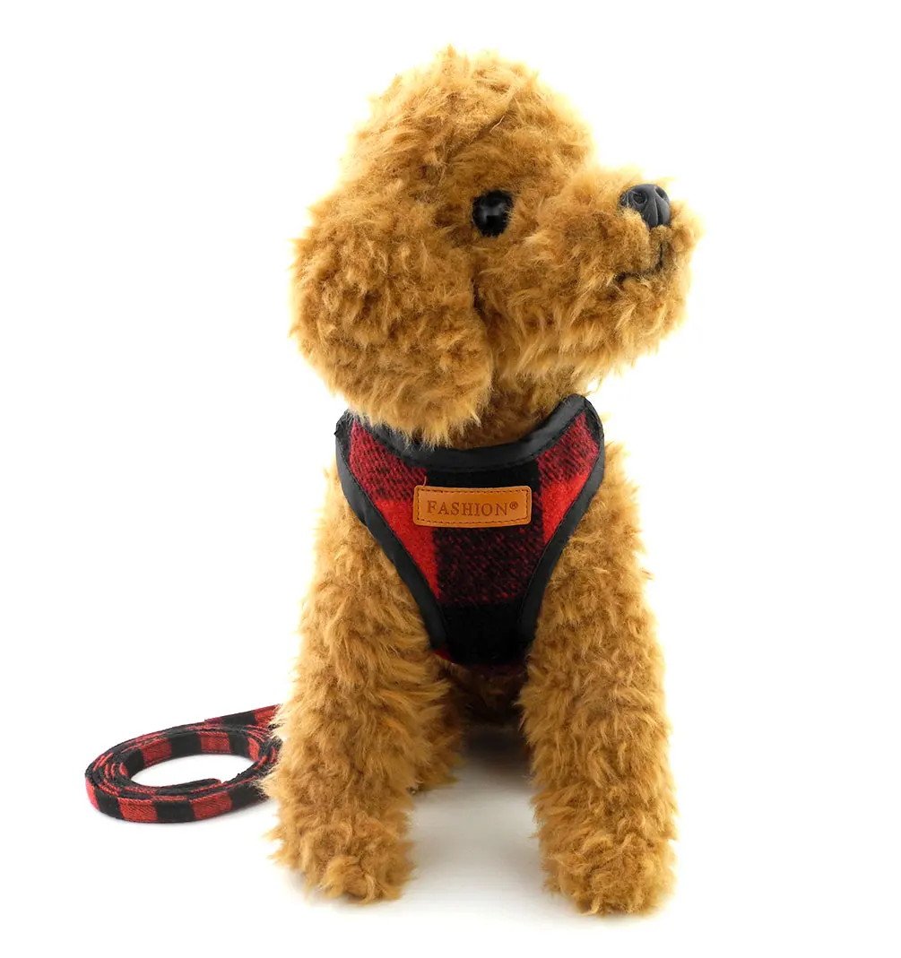 2017 маленький поводок для собак женщин и мужчин регулируемый жилет клетчатая