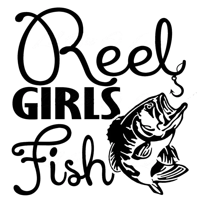 35cm Reel Girls Fish Fashion Stickers Decals Vinyl Decor