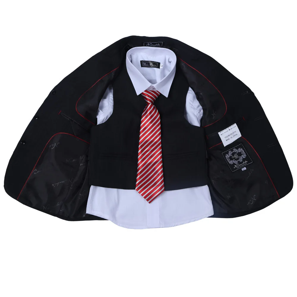 Новинка модные черные костюмы для мальчиков с оттенком в полоску деловой костюм