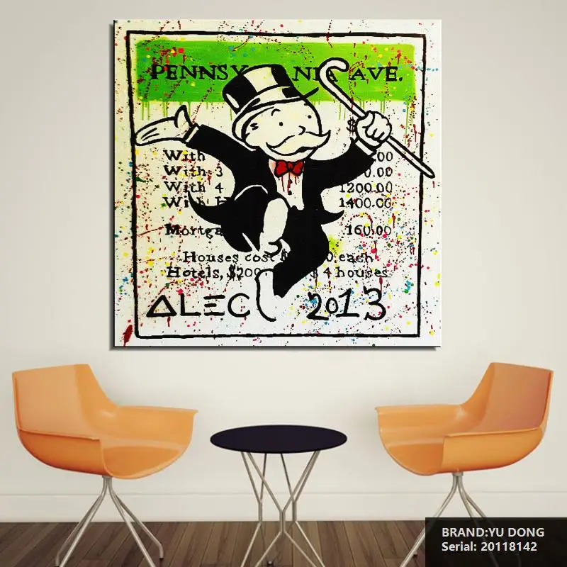 Alecmonopolygalleryart Жикле плакат печать на холсте для украшения стены Мультфильм